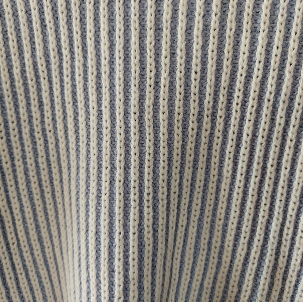 Sincerely Jules Blue and White Ribbed Crewneck Sweater - Picture 5 of 8